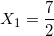 \small X_{1}=\frac{7}{2}