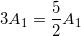 \small 3A_{1}=\frac{5}{2}A_{1}