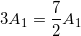 \small 3A_{1}=\frac{7}{2}A_{1}