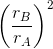 \left ( \frac{r_{B}}{r_{A}} \right )^{2}