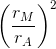 \left ( \frac{r_{M}}{r_{A}} \right )^{2}