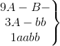 \left.\begin{matrix} 9A-B-\\ 3A-bb\\ 1aabb\end{matrix}\right\}