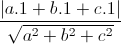 \frac{|a.1+b.1+c.1|}{\sqrt{a^{2}+b^{2}+c^{2}}}