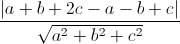 \frac{|a+b+2c-a-b+c|}{\sqrt{a^{2}+b^{2}+c^{2}}}