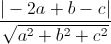 \frac{|-2a+b-c|}{\sqrt{a^{2}+b^{2}+c^{2}}}