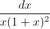 \frac{dx}{x(1+x)^{2}}
