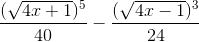 \frac{(\sqrt{4x+1})^{5}}{40}-\frac{(\sqrt{4x-1})^{3}}{24}