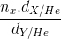 \frac{n_{x}.d_{X/He}}{d_{Y/He}}