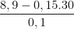 \frac{8,9-0,15.30}{0,1}