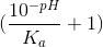 (\frac{10^{-pH}}{K_{a}}+1)