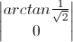 \begin{vmatrix}arctan\frac{1}{\sqrt{2}}\\0\end{vmatrix}