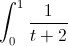 \int_{0}^{1}\frac{1}{t+2}