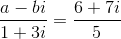 \frace_a - bie_1 + 3i = \frace_6 + 7i{5}