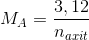 M_{A}=\frac{3,12}{n_{axit}}