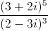 \frac{(3+2i)^{5}}{(2-3i)^{3}}