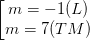 \dpi{100} \left [\begin{matrix} m=-1(L) & \\ m=7(TM) & \end{matrix}