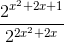 \frac{2^{x^{2}+2x+1}}{2^{2x^{2}+2x}}