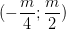 \dpi{100} (-\frac{m}{4};\frac{m}{2})