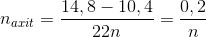 n_{axit}=\frac{14,8-10,4}{22n}=\frac{0,2}{n}