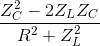 \frac{Z_{C}^{2}-2Z_{L}Z_{C}}{R^{2}+Z_{L}^{2}}
