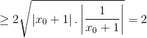 \geq 2\sqrt{\left | x_{0} +1\right |.\left | \frac{1}{x_{0}+1} \right |}=2
