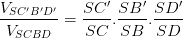 \dpi{100} \frac{V_{SC'B'D'}}{V_{SCBD}}=\frac{SC'}{SC}.\frac{SB'}{SB}.\frac{SD'}{SD}