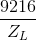 \frac{9216}{Z_{L}}