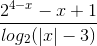 \frac{2^{4-x}-x+1}{log_{2}(|x|-3)}