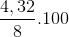 \frac{4,32}{8}.100
