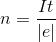 n=\frac{It}{\left | e \right |}