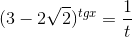 (3-2\sqrt{2})^{tgx}=\frac{1}{t}