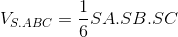 V_{S.ABC}=\frac{1}{6}SA.SB.SC