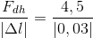 \frac{F_{dh}}{|\Delta l|}=\frac{4,5}{|0,03|}