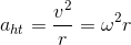 a_{ht}=\frac{v^{2}}{r}=\omega ^{2}r