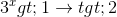 3^{x}> 1 \rightarrow t > 2