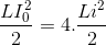 \frac{LI_{0}^{2}}{2}=4.\frac{Li^{2}}{2}