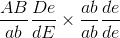 \frac{AB}{ab}\frac{De}{dE}\times \frac{ab}{ab}\frac{de}{de}