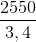 \frac{2550}{3,4}