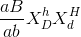 \frac{aB}{ab}X_{D}^{h}X_{d}^{H}