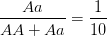 \dpi{100} \frac{Aa}{AA+Aa}=\frac{1}{10}