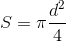 S=\pi \frac{d^{2}}{4}
