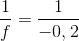 \frac{1}{f}=\frac{1}{-0,2}