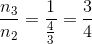 \frac{n_{3}}{n_{2}}=\frac{1}{\frac{4}{3}}=\frac{3}{4}
