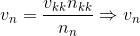 v_{n}=\frac{v _{kk}n_{kk}}{n_{n}}\Rightarrow v _{n}