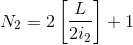 N_{2}= 2\left [ \frac{L}{2i_{2}} \right ]+1