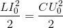 \frac{LI_{0}^{2}}{2}=\frac{CU_{0}^{2}}{2}