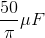 \frac{50}{\pi }\mu F