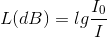 L(dB)=lg\frac{I_{0}}{I}