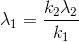 \lambda _{1}=\frac{k_{2}\lambda _{2}}{k_{1}}