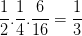 \dpi{100} \frac{1}{2}.\frac{1}{4}.\frac{6}{16}=\frac{1}{3}